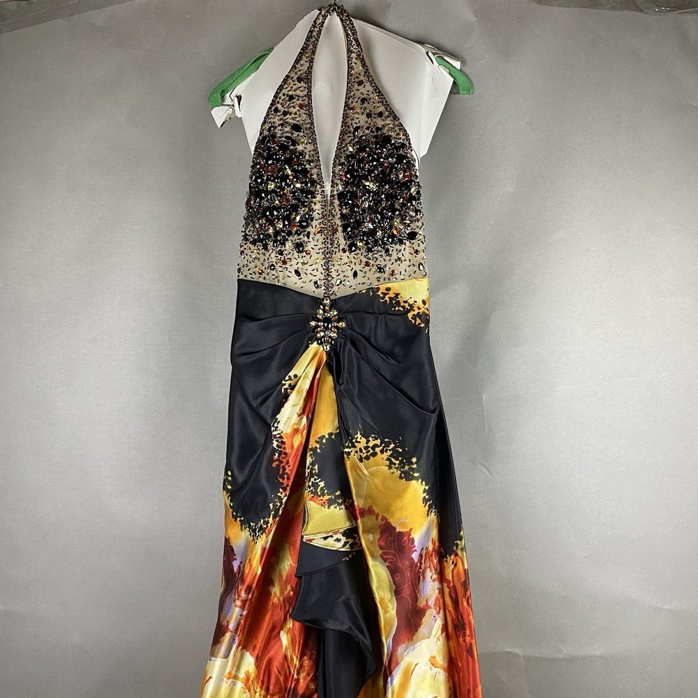 Tony Bowls‎ Paris Jewel Prom Dress Womens Size 6 Gold Orange Yellow